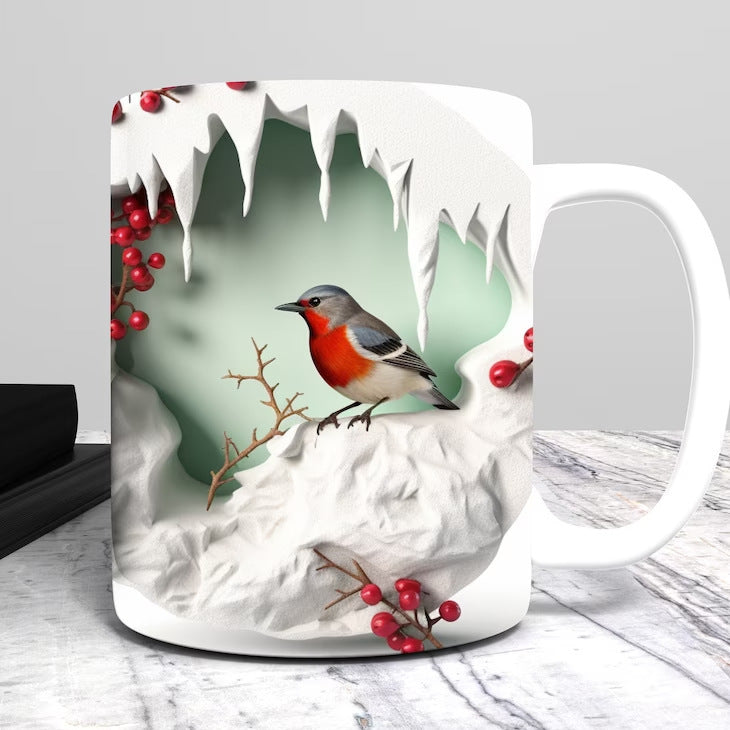 American Cardinals Holly Bird Ceramic Coffee Mug