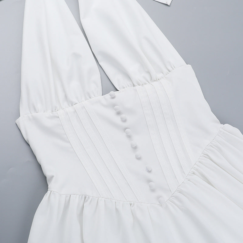 Women's Slim-Fit Waist-Cinching Halter Dress