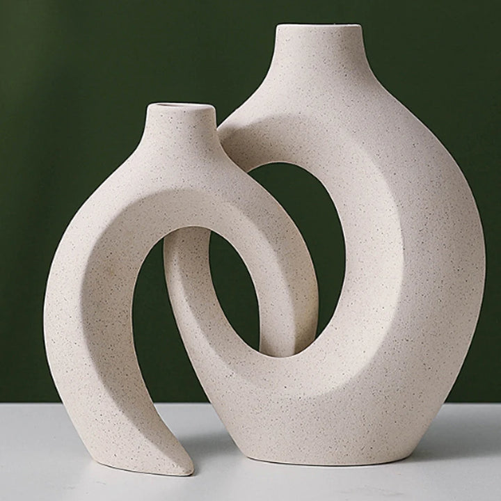 European Ceramic Vase Set