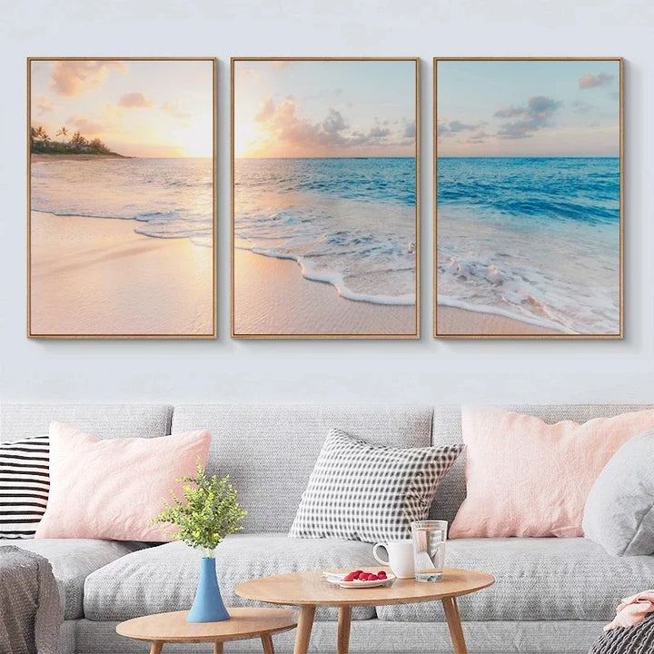 Blue Sea Beach Landscape Canvas Print