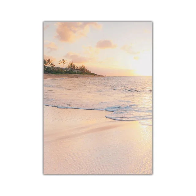 Blue Sea Beach Landscape Canvas Print