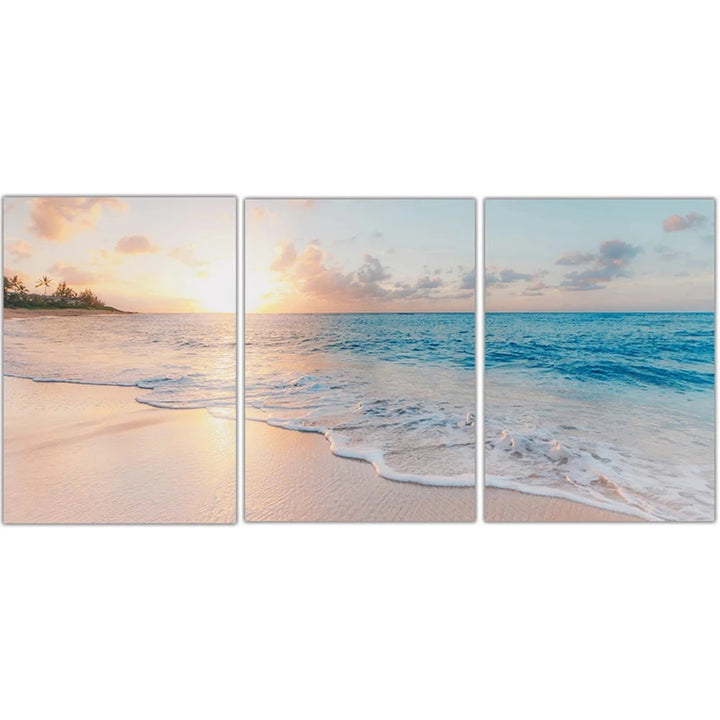 Blue Sea Beach Landscape Canvas Print