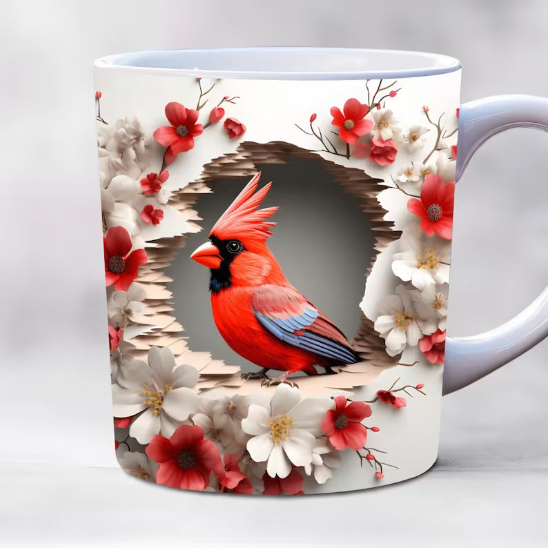 American Cardinals Holly Bird Ceramic Coffee Mug
