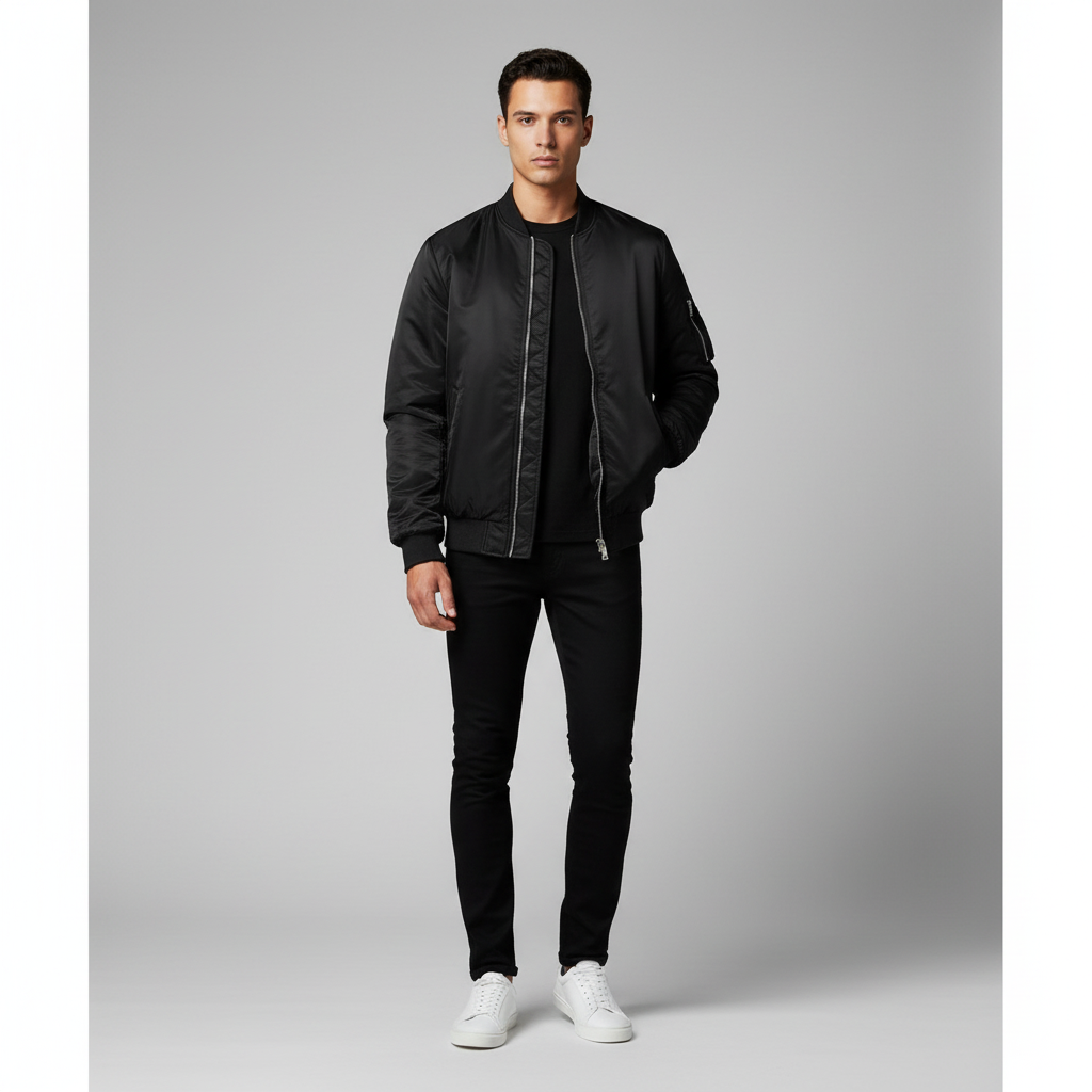 Jacket Solid Pilot Jackets Men Military Flight Baseball