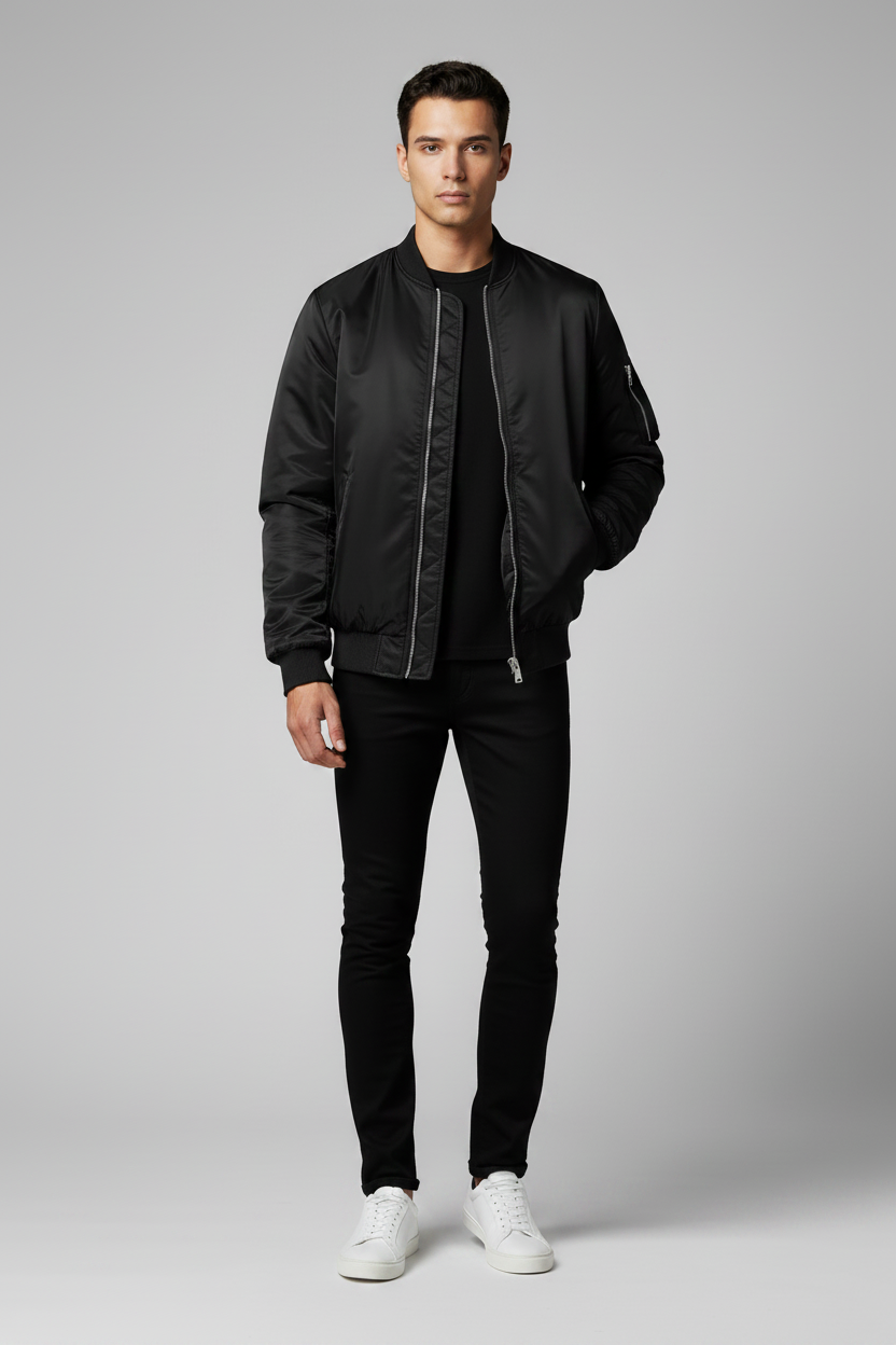 Jacket Solid Pilot Jackets Men Military Flight Baseball