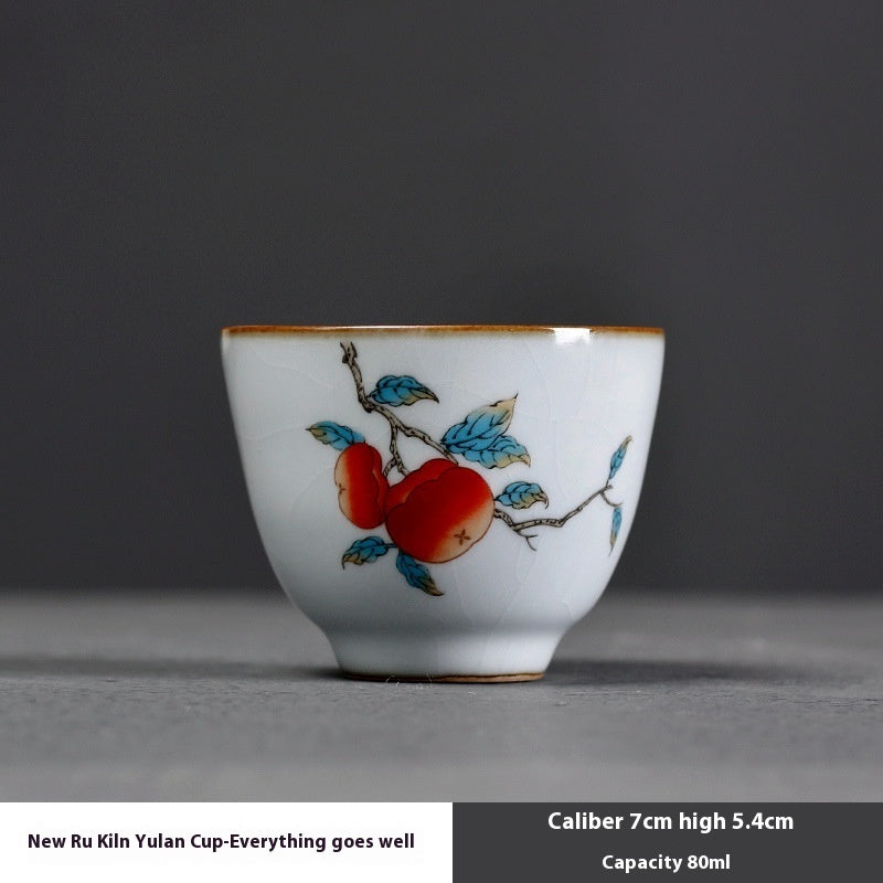 Moon White Ru Kiln Kung Fu Tea Set Ceramic