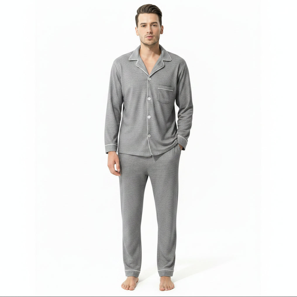 Men's Jacquard Plaid Autumn/Winter Pajama Set