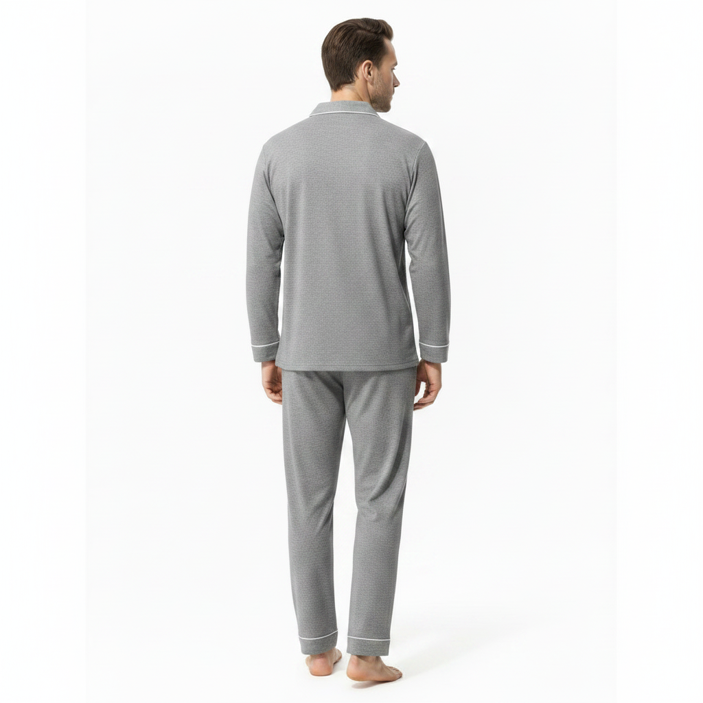 Men's Jacquard Plaid Autumn/Winter Pajama Set