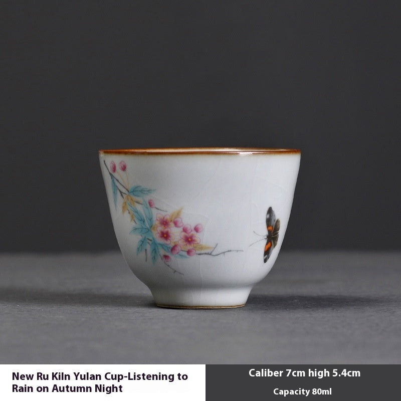 Moon White Ru Kiln Kung Fu Tea Set Ceramic