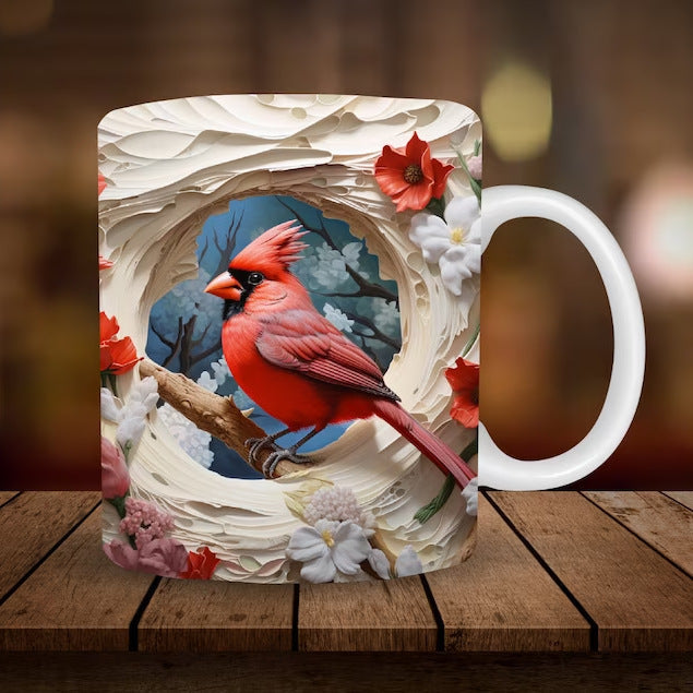 American Cardinals Holly Bird Ceramic Coffee Mug