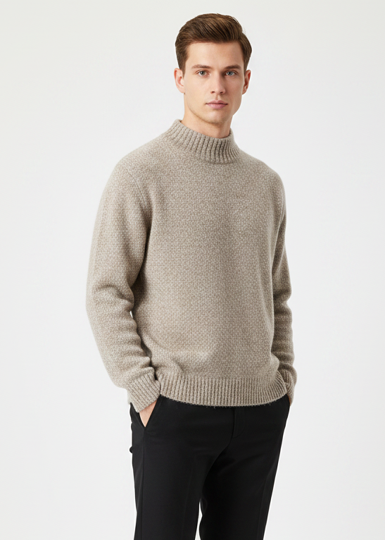 Casual Solid-Colour Crew Neck Loose Knitted Pullover Sweater