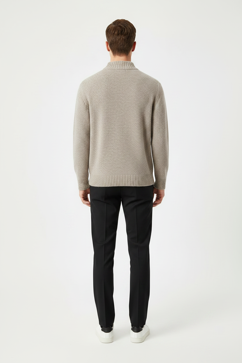 Casual Solid-Colour Crew Neck Loose Knitted Pullover Sweater