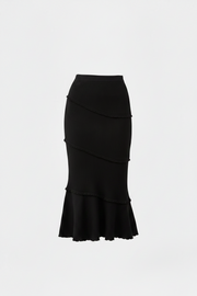 Women's Multi-Layer Ruffle-Trim Knitted Fishtail Skirt