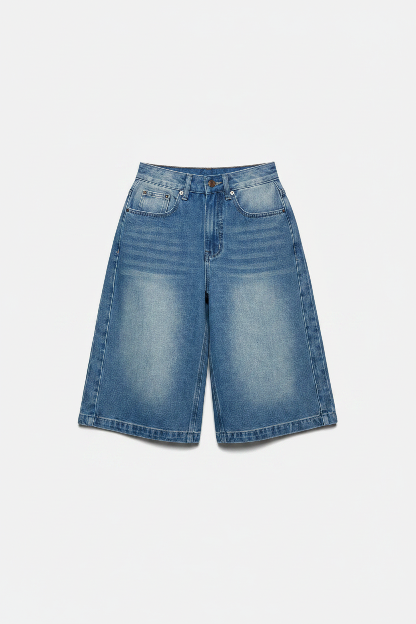 Women's Straight-Leg Loose Wide Leg Denim Shorts