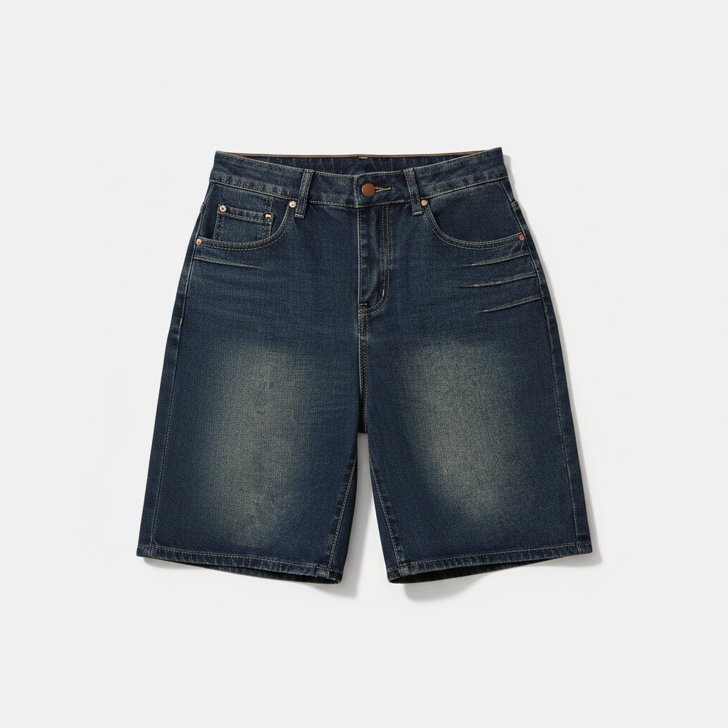 Womens Fashionable Vintage Washed Denim Shorts