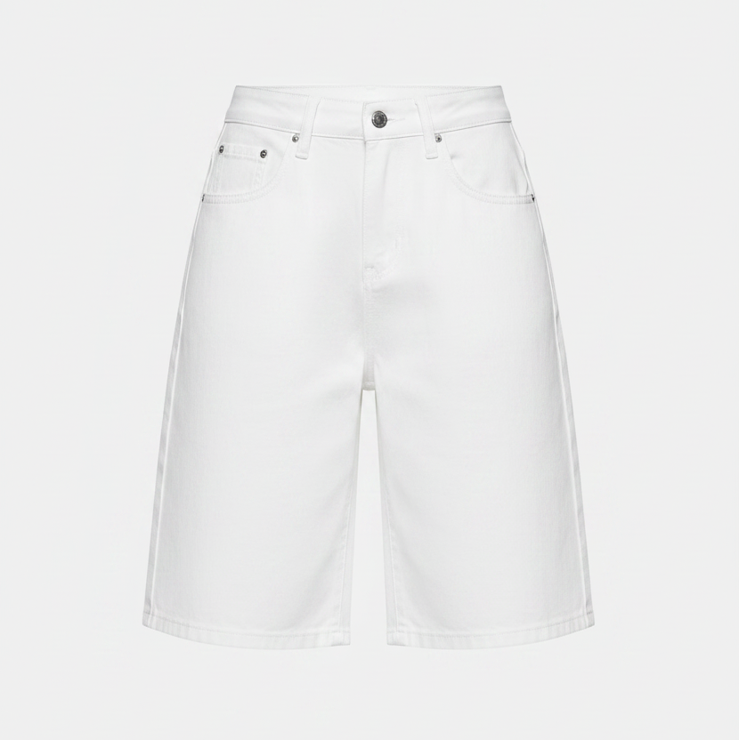 Casual Mid-Waist Straight-Cut Cropped Denim Womens Pants
