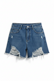Womens High-waisted Thin Summer White Denim Shorts