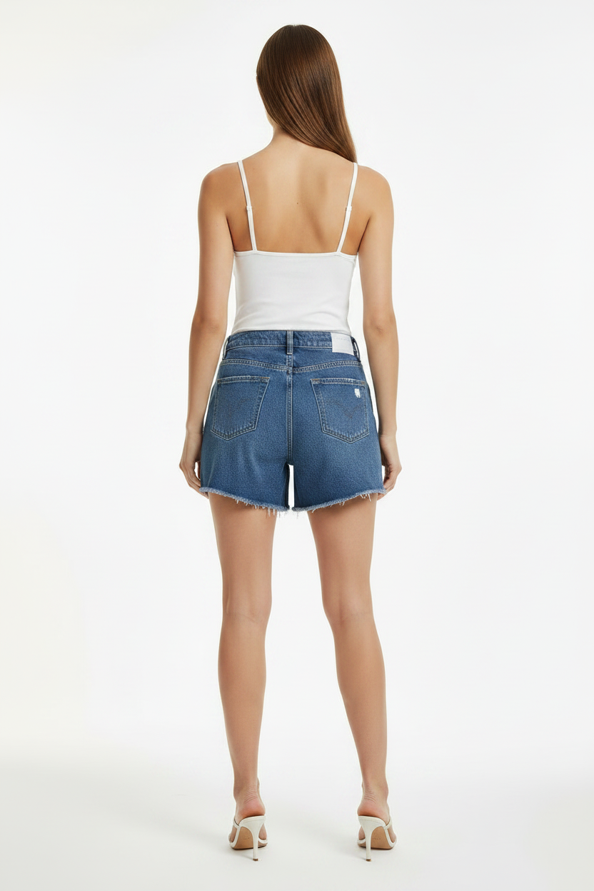 Womens High-waisted Thin Summer White Denim Shorts