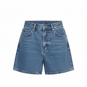 Distressed Vintage Non-stretch Denim Shorts