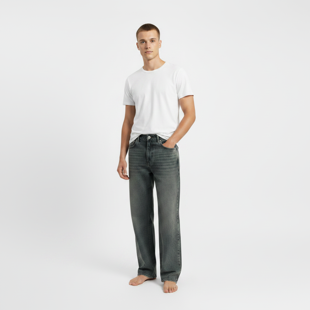 Unlined Loose Straight Pants