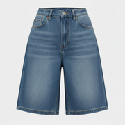 Women's Mid-Waist Straight-Cut Cropped Denim Pants