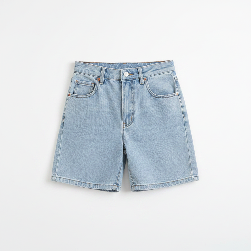American-style Vintage Distressed Washed Mini Denim Shorts