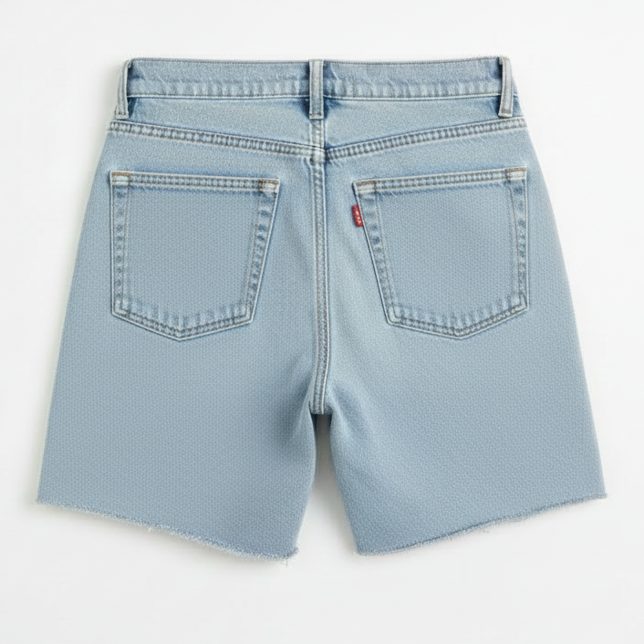 American-style Vintage Distressed Washed Mini Denim Shorts