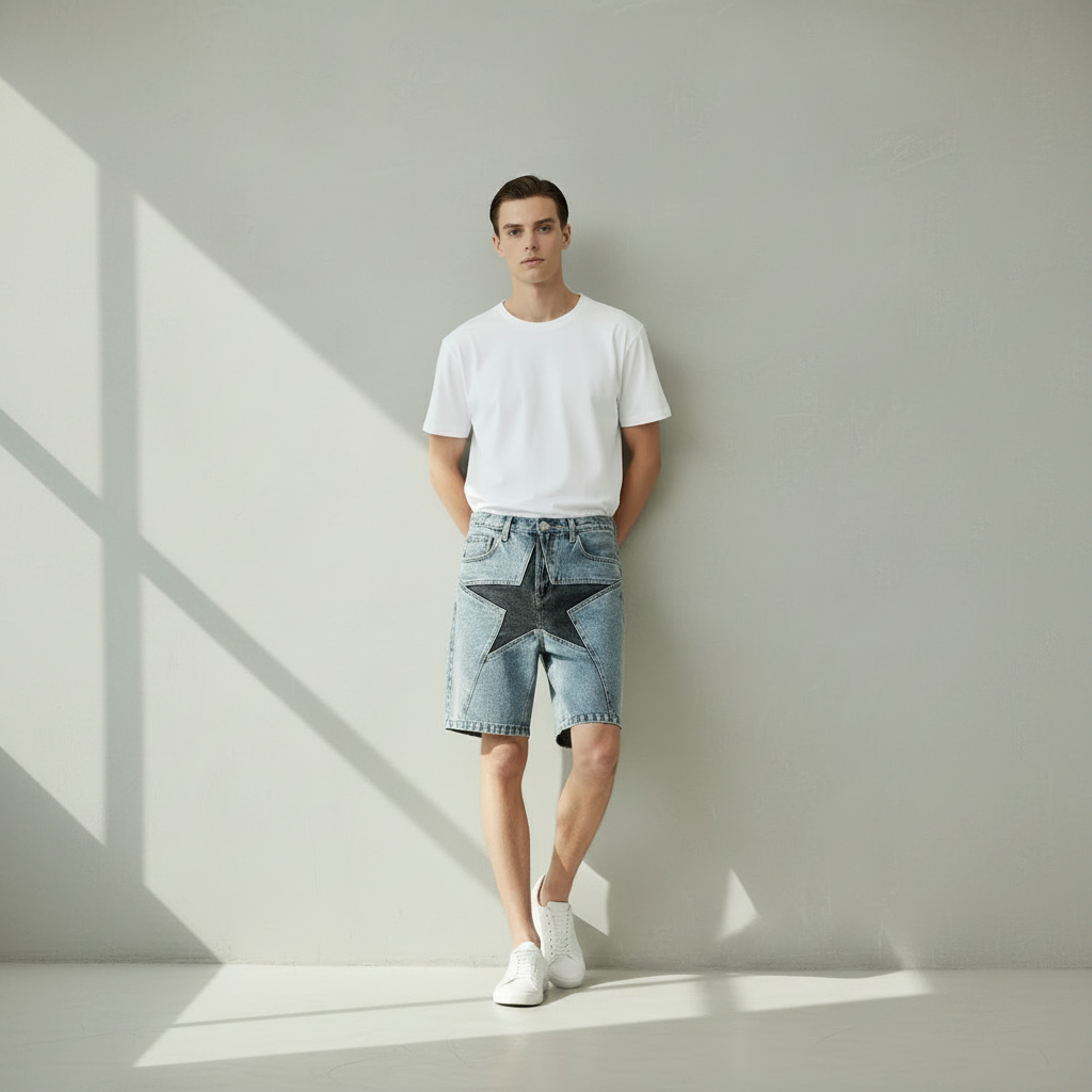 High Street Denim Shorts Men's Trendy Versatile Personality