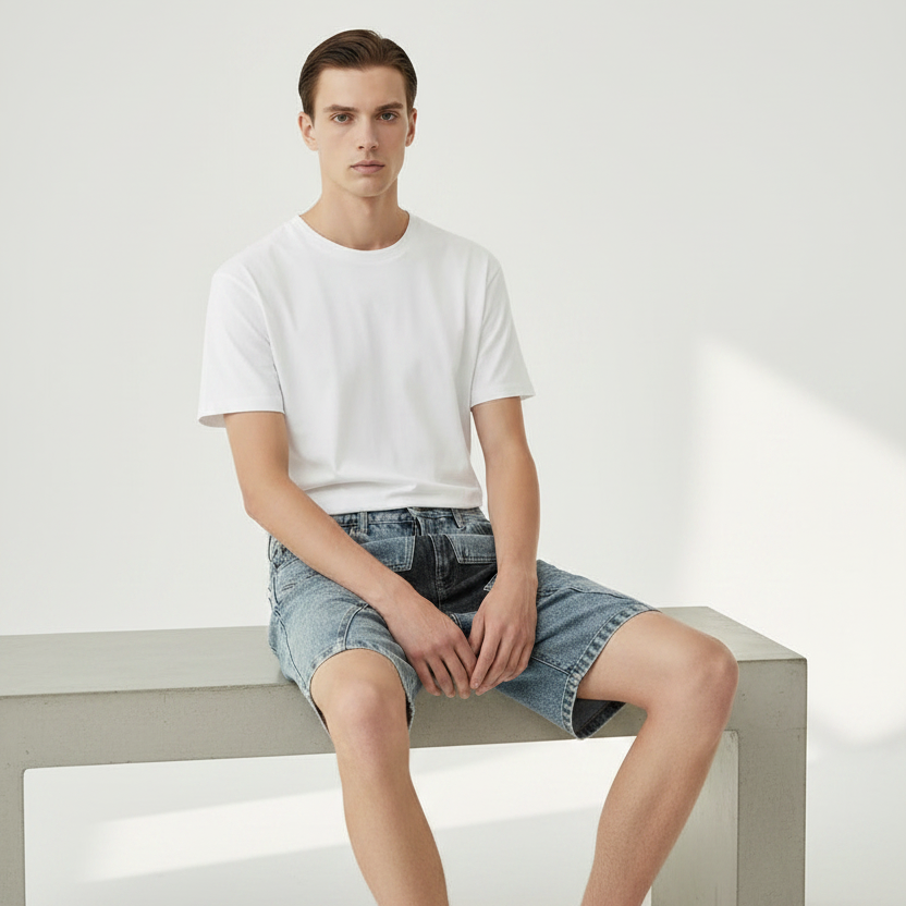 High Street Denim Shorts Men's Trendy Versatile Personality