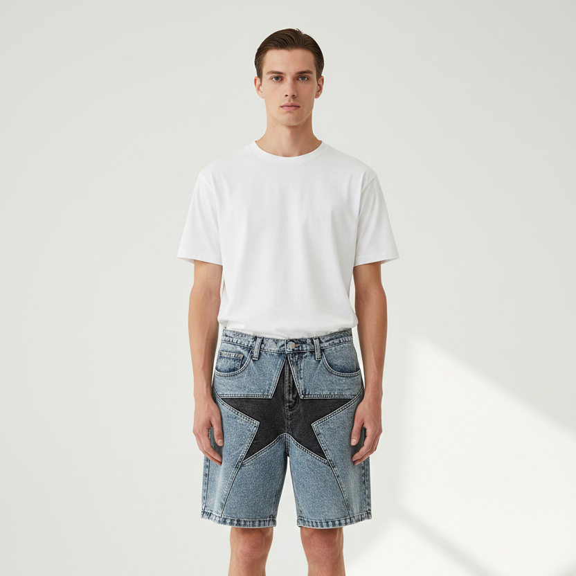 High Street Denim Shorts Men's Trendy Versatile Personality