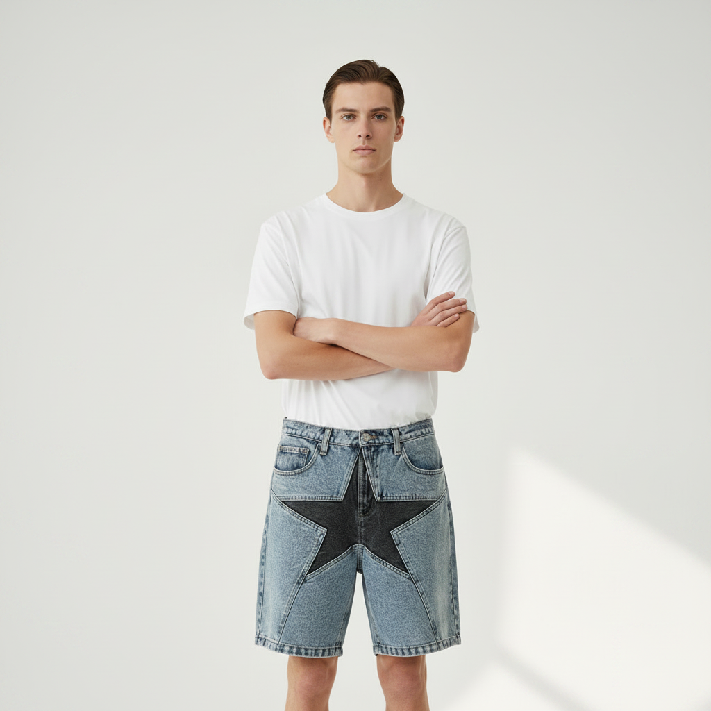 High Street Denim Shorts Men's Trendy Versatile Personality