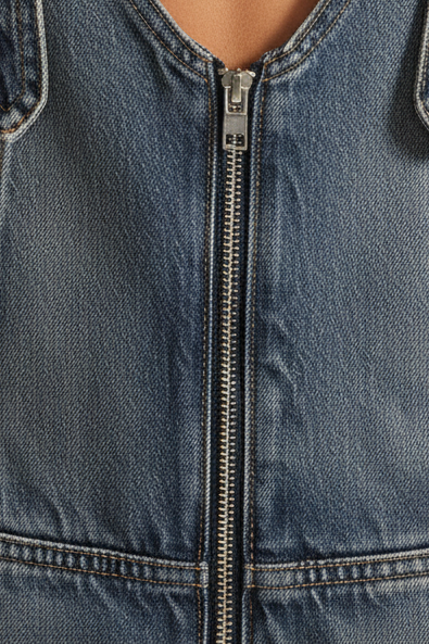 Y2K Zipper Denim Overalls With Pockets Fashion Loose Suspender Jumpsuit Streetwear Jeans Pants Womens Clothing (Copy 2)