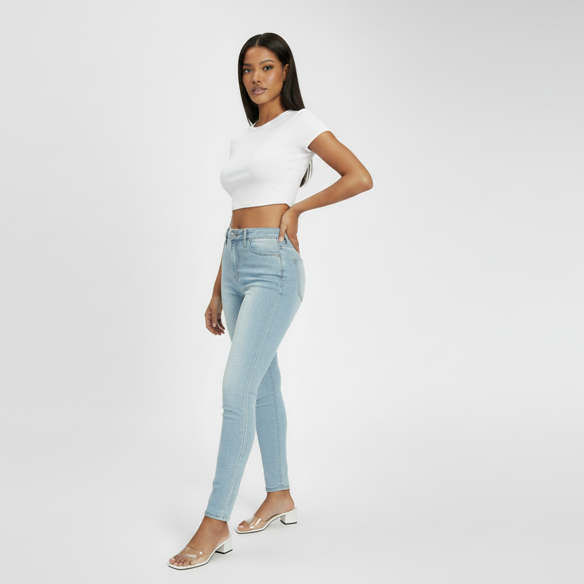 Women's High Waist Slim-fit Pure Elastic Slimming Jeans