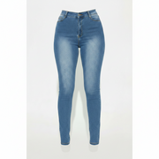 Women's High Waist Slim-fit Pure Elastic Slimming Jeans