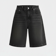 Casual Mid-Waist Straight-Cut Cropped Denim Womens Pants