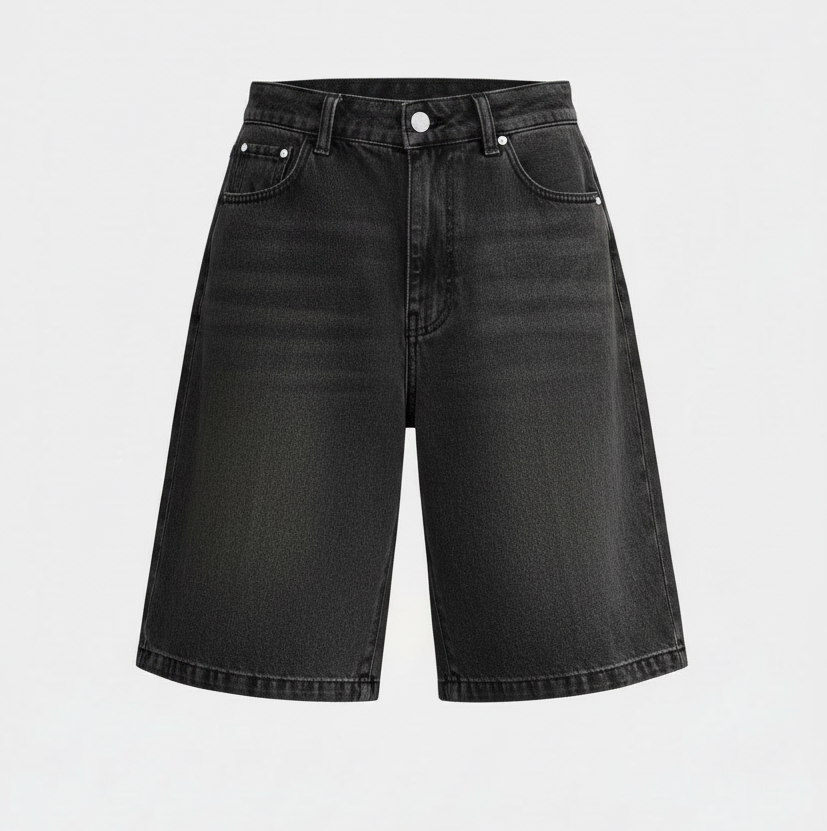 Casual Mid-Waist Straight-Cut Cropped Denim Womens Pants