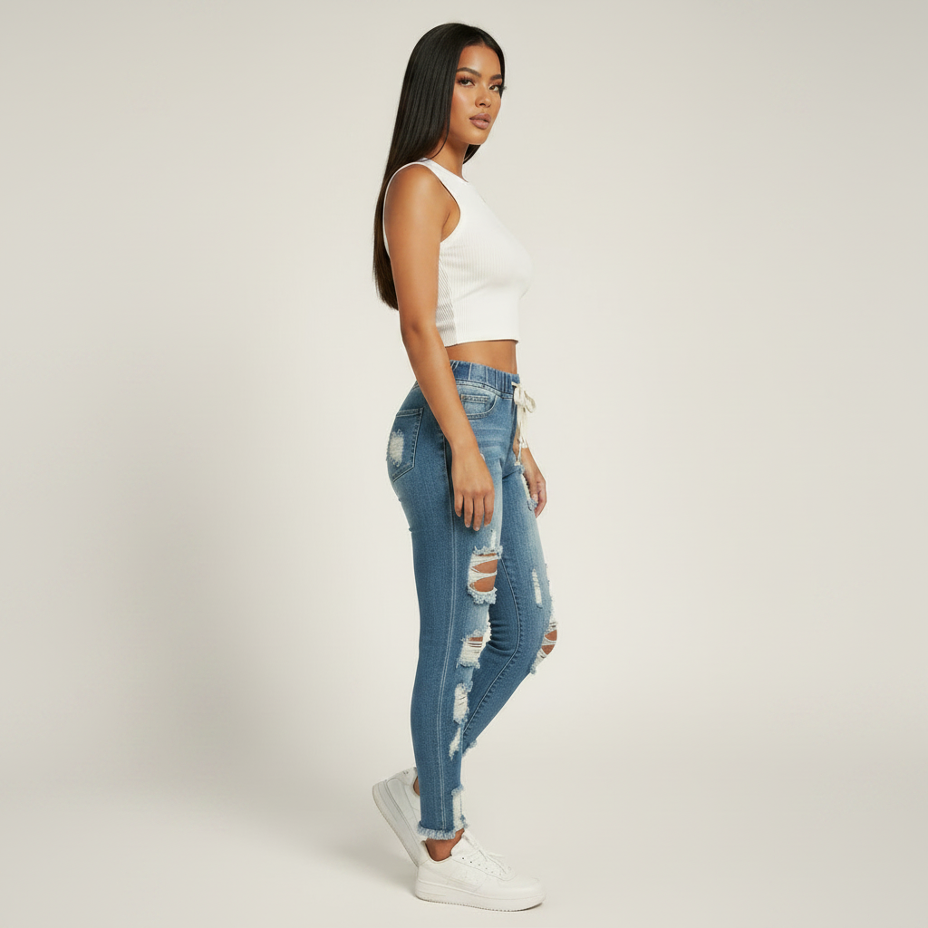 Hot Selling European And American Women'S Jeans Slim Slimming Women'S Jeans Trousers