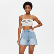 Womens High-Elastic Cropped Ripped Denim Shorts For Summer Street Style In Europe And The US