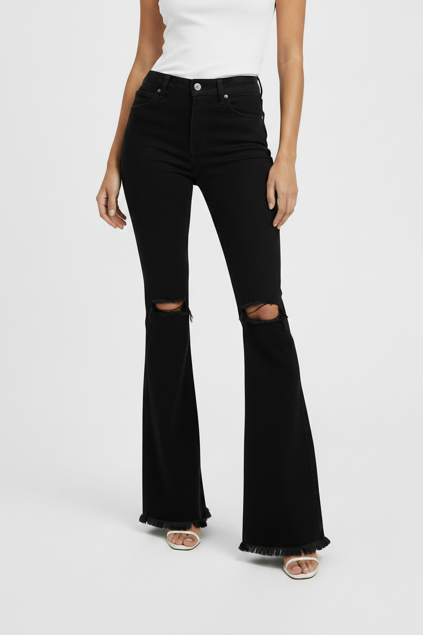American-style Tomboy Ripped Slim-fit Womens Jeans