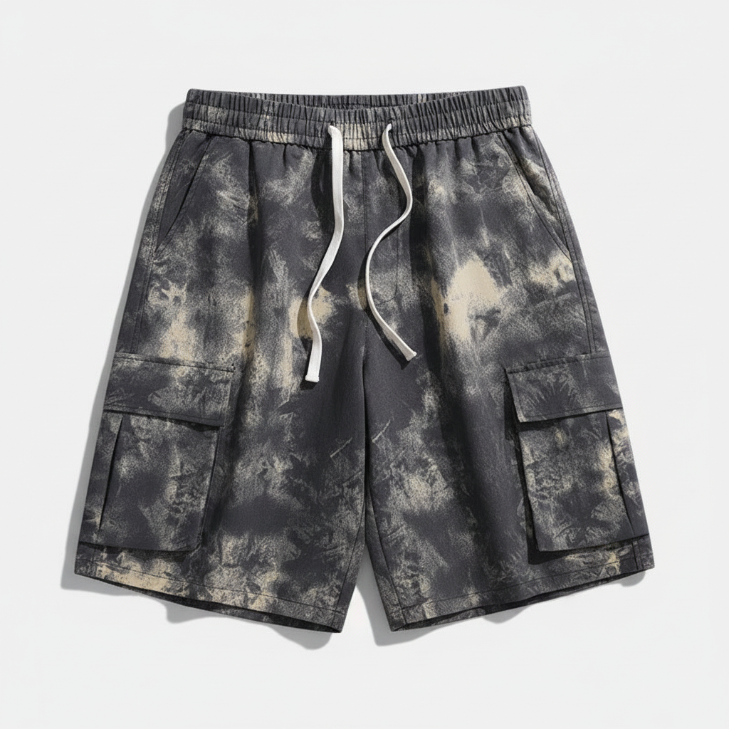 Men's Tie-Dye Cropped Shorts – Simple Workwear Style