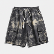Shorts courts tie-dye pour homme – style travail simple