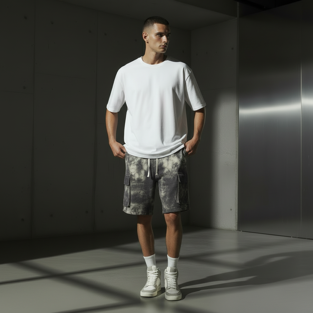 Men's Tie-Dye Cropped Shorts – Simple Workwear Style