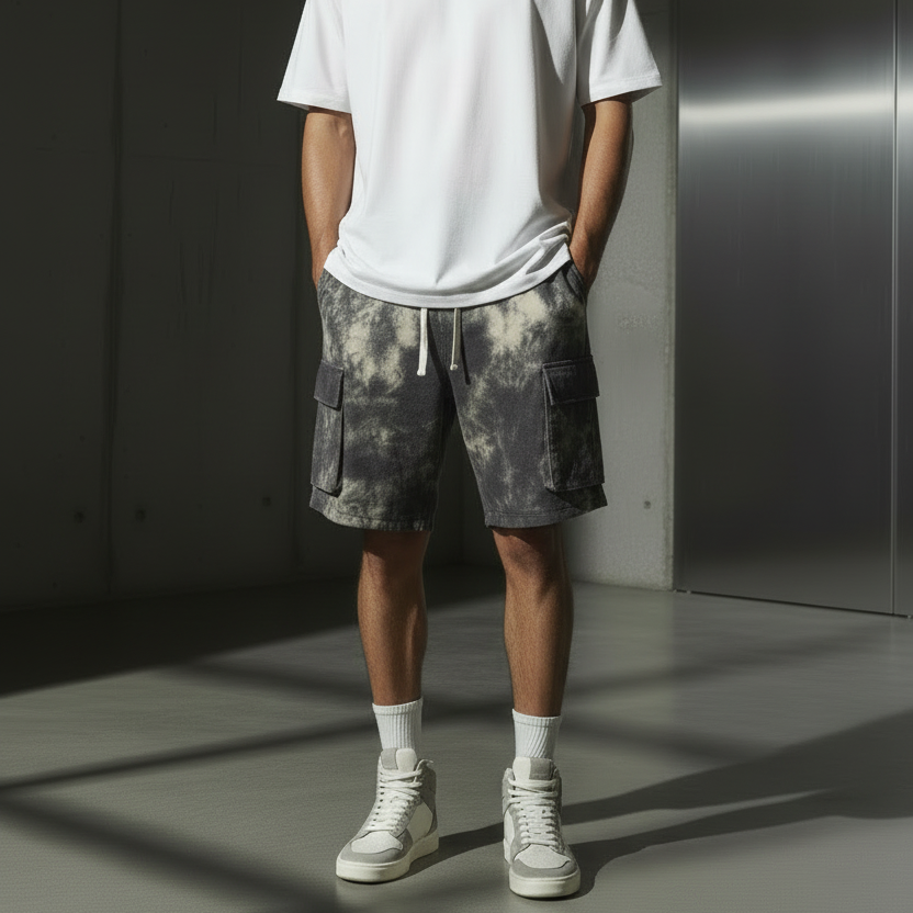 Men's Tie-Dye Cropped Shorts – Simple Workwear Style