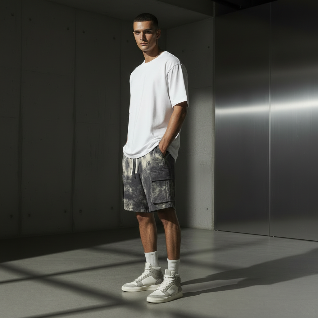 Men's Tie-Dye Cropped Shorts – Simple Workwear Style