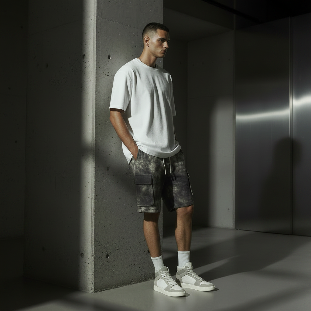 Men's Tie-Dye Cropped Shorts – Simple Workwear Style