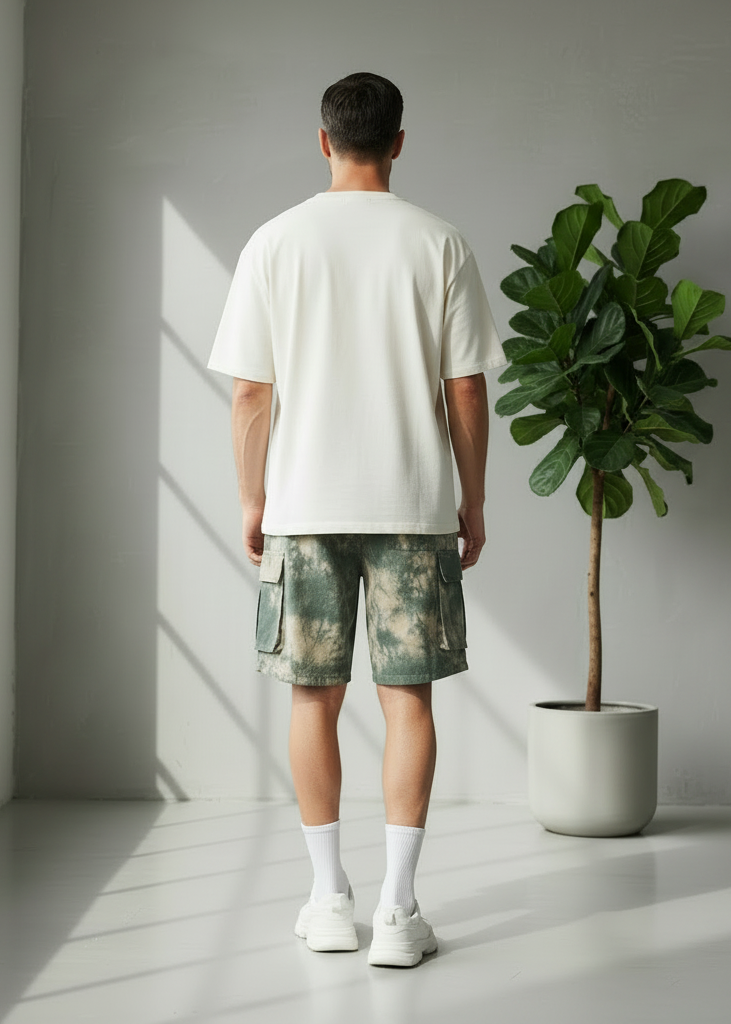 Men's Tie-Dye Workwear Cropped Shorts
