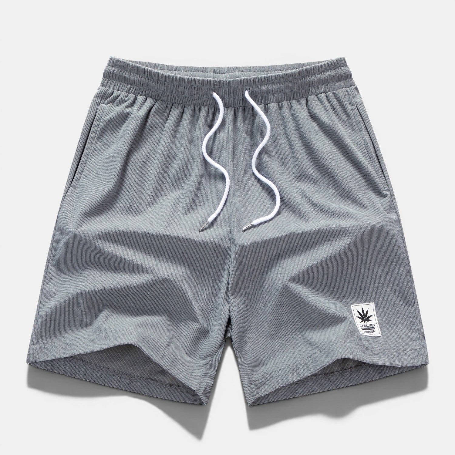 Allzom cinzentos de poliéster cinzentos com cordão para homem, ideais para praia e verão.