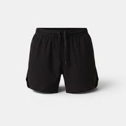Allzom calções de treino masculinos pretos em tecido leve com cordão e cintura elástica.