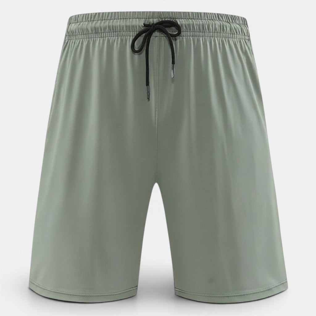Calções desportivos Allzom de nylon verde-acinzentado para homem, com cordão e cintura elástica, ideais para maratona e corrida ao ar livre.