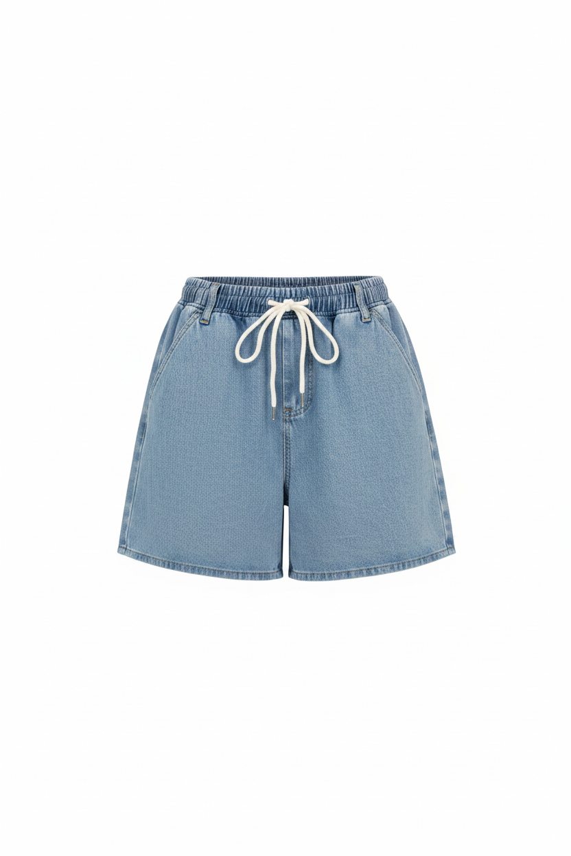 Women's Retro Washed High Waist Denim Shorts